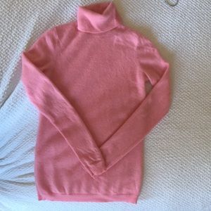 Pink Cashmere Turtle Neck Sweater